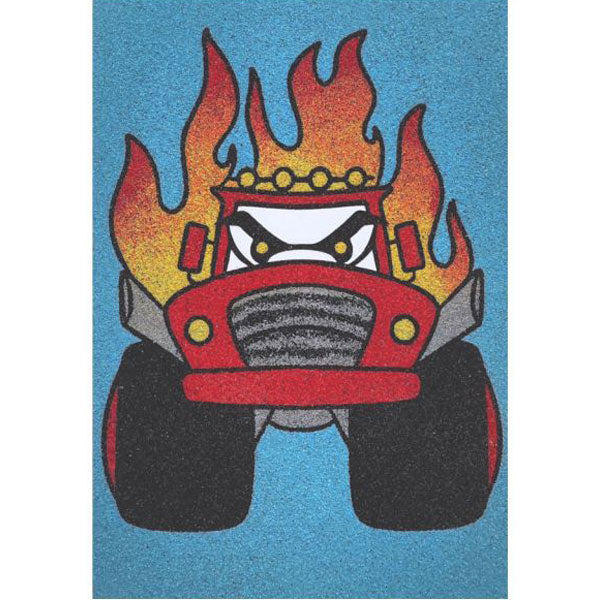 Autók homokkép csomag, színes homokfestés készlet autó sablonnal.