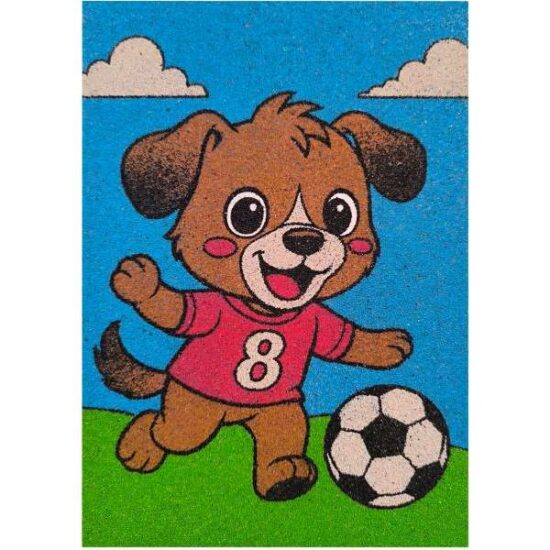 Focista kutyus homokkép színes homokkal homokfestéshez gyerekeknek