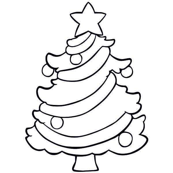 Díszes karácsonyfa homokkép sablon gyermekeknek.