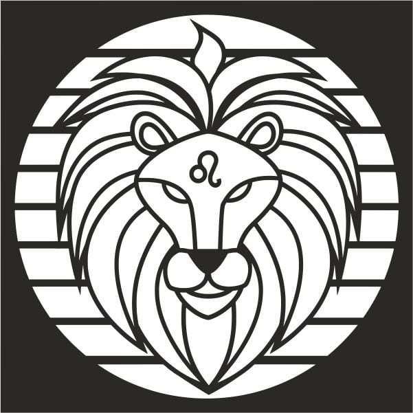 Oroszlán horoszkóp homokkép színezhető sablon.