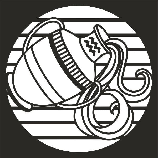 Vízöntő Horoszkóp homokkép sablonkép kreatív gyerekeknek.