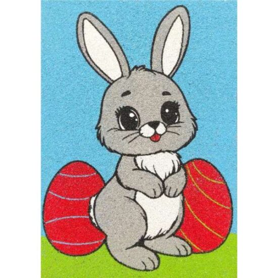 Nyúl tojásokkal homokkép