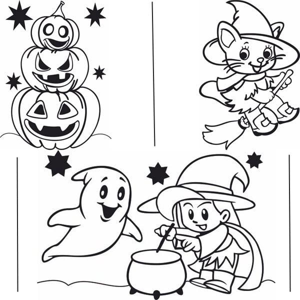 Halloween sand art kit with pumpkin, cat, witch, and ghost stencil designs for creative fun.