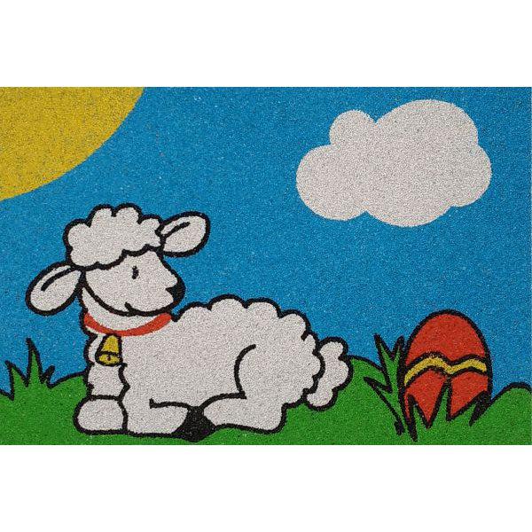 Húsvéti bárány homokkép színes homokfestéssel.