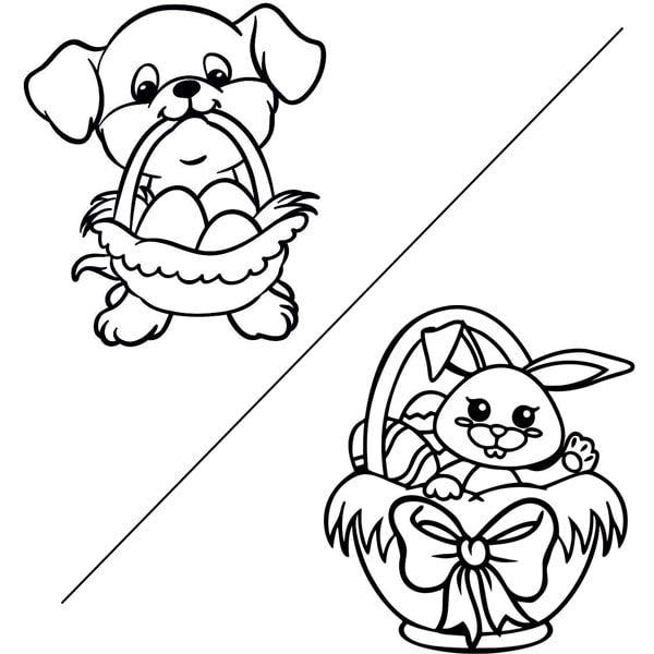 Húsvéti homokkép csomag, két A4-es sablon képpel, kutyás és nyuszis tojásos design.