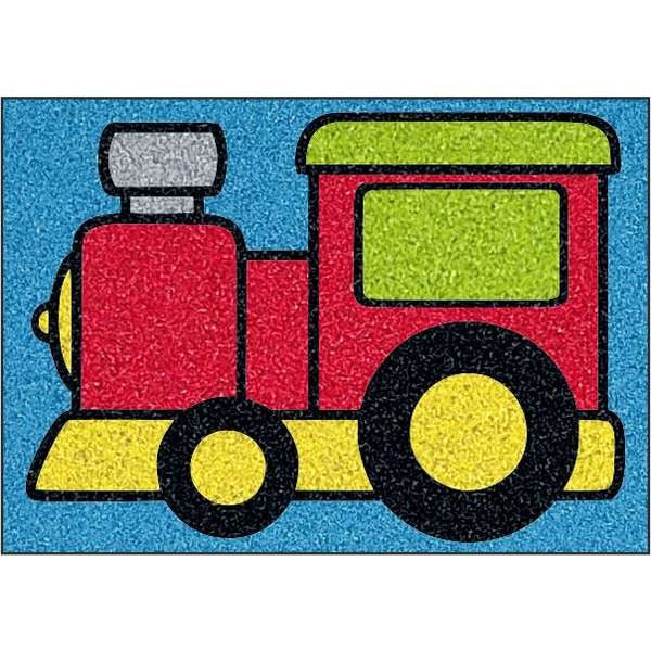 Vonat homokkép színes homokfestés sablonkép.