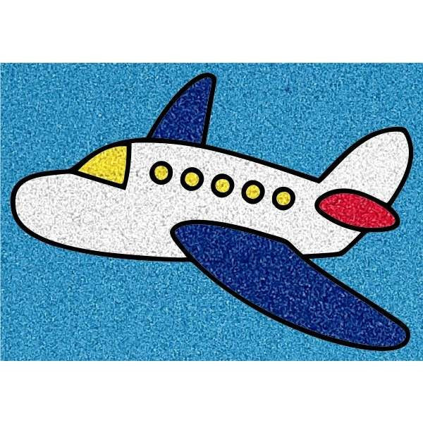 Repülő 2 homokkép készlet, kreatív sand art plane design with vibrant colors.