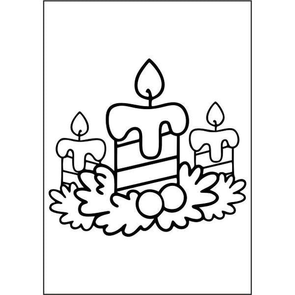 Koszorú homokkép sablon három gyertyával és levelekkel.