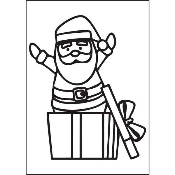 Santa-themed sand art kit with stencil and colored sand for creative activities.