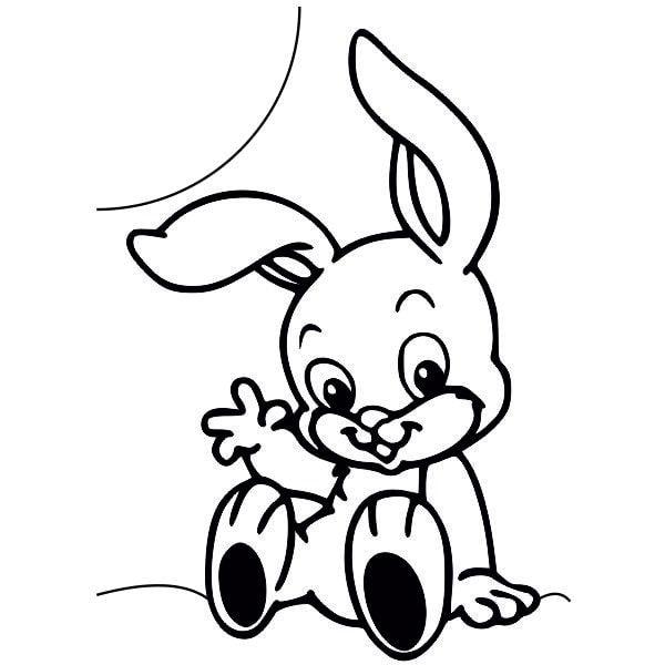 Kicsi nyuszi homokkép sablon rajz.