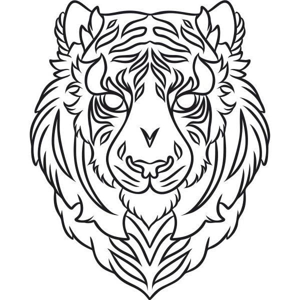 Lenyűgöző tigris homokkép sablon, relaxáló és dekoratív alkotás.