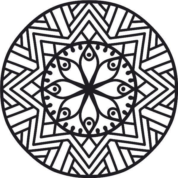 Mandala 4 homokkép stencil for sand art educational activity.