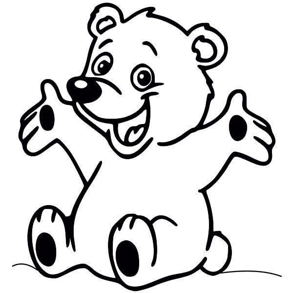 Bear sand art template for creative kids' activity.