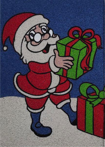 Mikulás homokkép ajándékal kapcsolatos csomaggal.