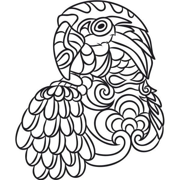 Pompás papagáj homokkép sablonkép dekorációhoz.