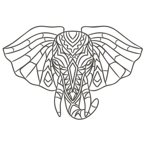 Robusztus elefánt homokkép sablon.