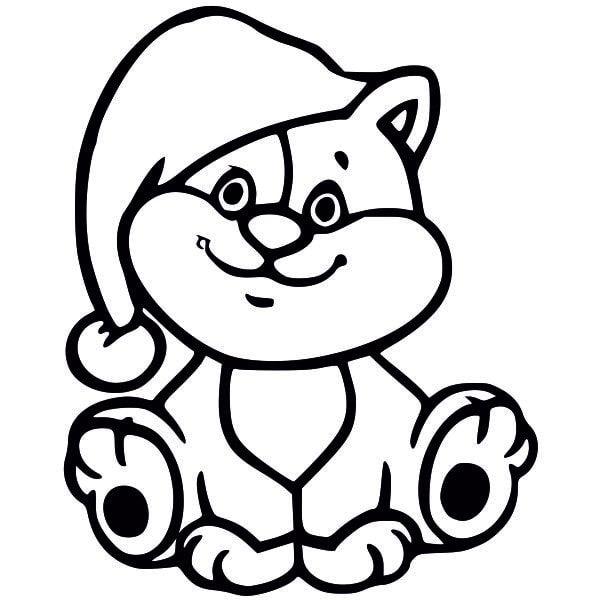 Sapkás cica homokkép sablon képe, gyermekeknek szánt kreatív homokfestéshez.