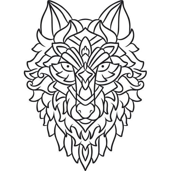 Sejtelmes farkas homokkép A4 sablonkép színezéshez.