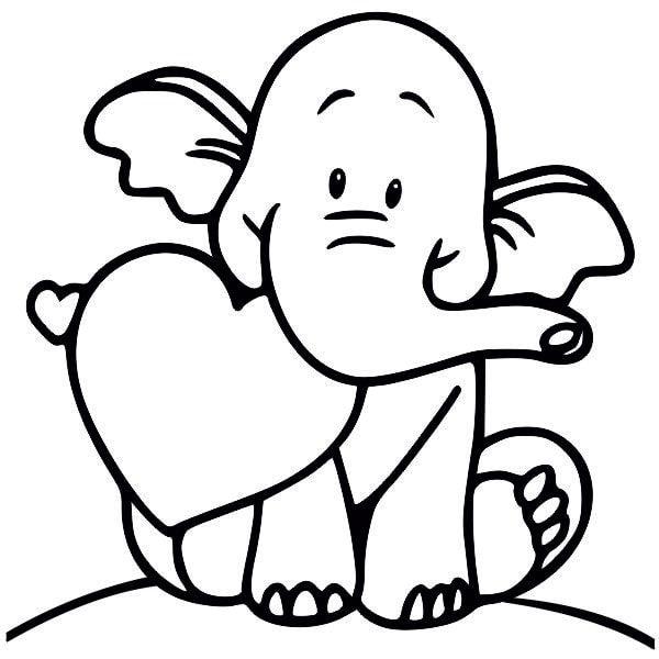 Szerelmes elefánt homokkép színes sablonkészlet gyerekeknek.