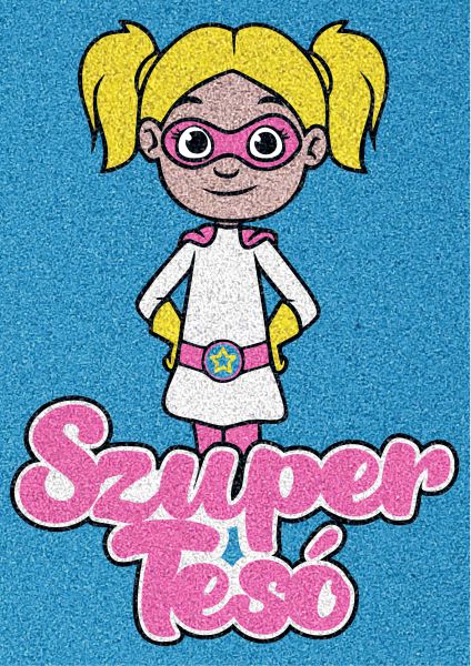 Szuper Tesó homokkép készlet színes homokkal és sablonkép.