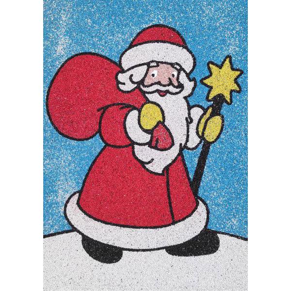 Télapó homokkép sablon színes homokkal felnőttek és gyerekek számára.