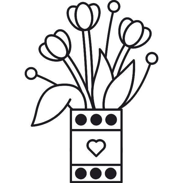 Tulipánok homokkép sablonkép kontúrvonalaival.