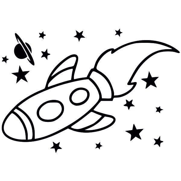 Űrhajó homokkép sablon színes homokkal díszítéshez.