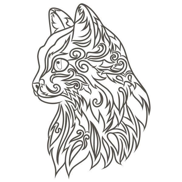 Varázslatos macska homokkép sablon művészi mintával.