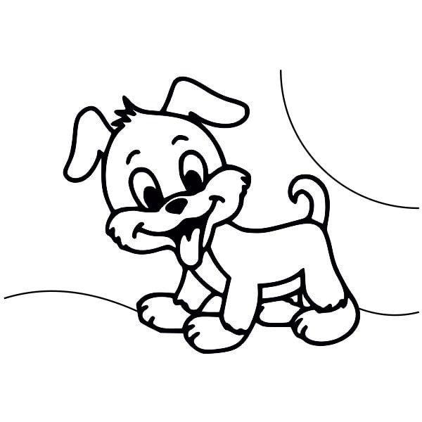 Vidám kutya homokkép sablon képe gyermekeknek.