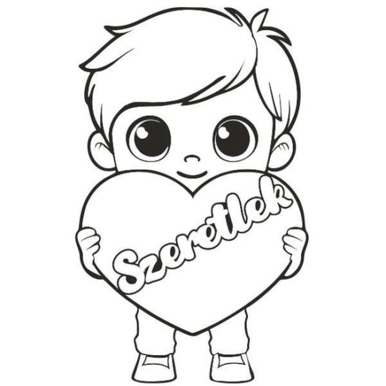 Kisfiú szeretlek feliratú homokfestés sablon színes homokkal gyerekeknek kreatív alkotás