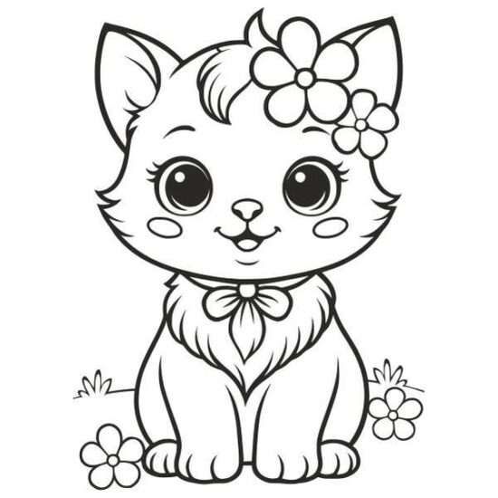 Virágos cica homokkép homokfestéshez színes homokkal és sablonkép használati útmutatóval