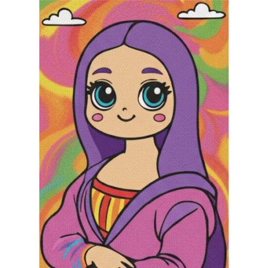 Mona Lujza homokkép készlet színes homokkal és sablonképpel homokfestéshez