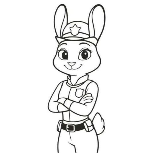 Rendőr nyuszi homokkép színes homokkal homokfestéshez gyerekeknek kreatív készlet