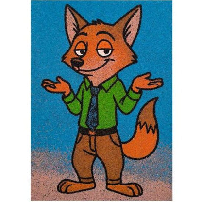 Szélhámos róka homokkép homokfestéssel gyerekeknek kreatív színes tasakokkal