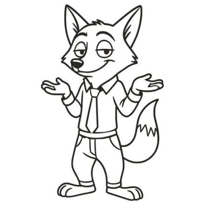 Szélhámos róka homokkép homokfestéshez csomaggal, színes homokkal és sablonnal