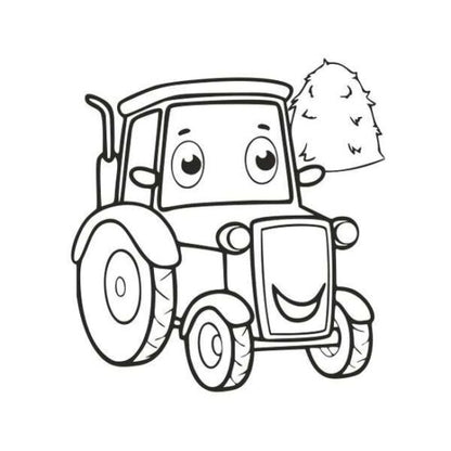 Szemes traktor homokkép készlet homokfestéshez, 6 színes homokkal és sablonképpel