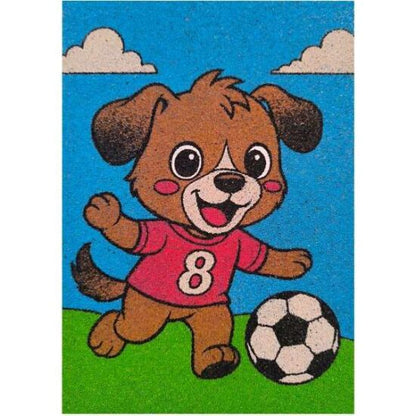 Focista kutyus homokkép színes homokkal homokfestéshez gyerekeknek