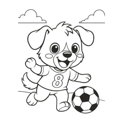 Focista kutyus homokfestés sablonkép készlet színes homokkal gyerekeknek