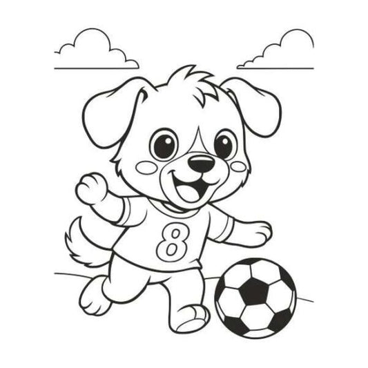 Focista kutyus homokfestés sablonkép készlet színes homokkal gyerekeknek