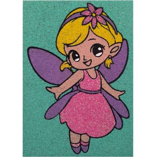 Tündér motívumos homokfestés sablon színes homokkal gyerekeknek játék kreatív csomag