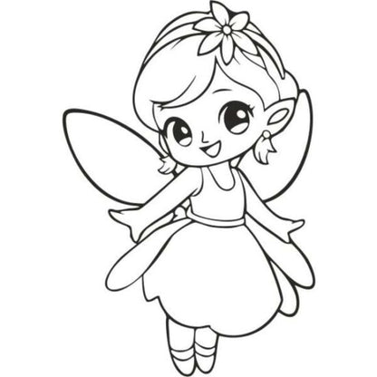 Tündér homokkép sablon homokfestéssel gyerekeknek színes homokkal készítve