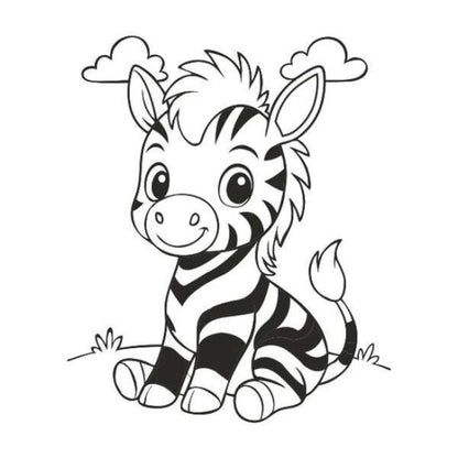 Zebra sablon homokfestéshez színes homokkal gyerekeknek kreatív játékhoz