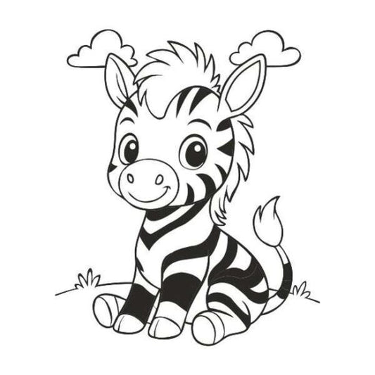 Zebra sablon homokfestéshez színes homokkal gyerekeknek kreatív játékhoz