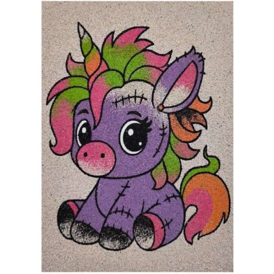 Zombipóni homokkép homokfestéshez színes homokkal és sablonképpel gyerekeknek