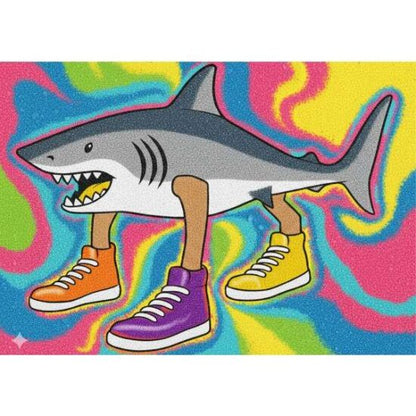 Tralalero Tralala homokkép készlet színes homokkal és sablonképpel homokfestéshez