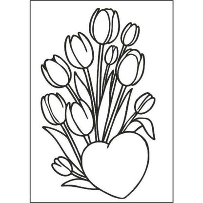 Szíves tulipán homokkép