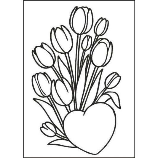 Szíves tulipán homokkép