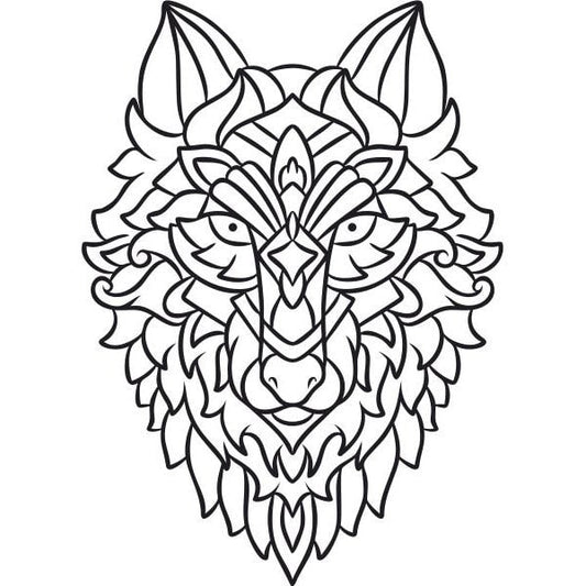 Felnőtt homokkép csomag sablonképe farkas design.