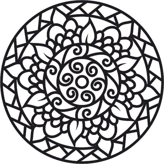 Mandala design template for sand art kit.
